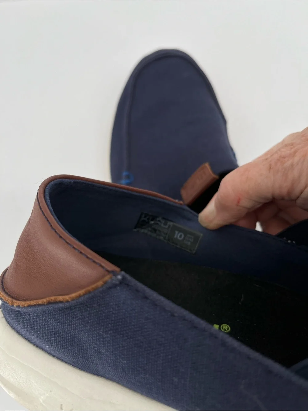 KURU Pace Slip-On Comfort Shoes Men’s Size 10 Navy Canvas Walking Casual Loafers
